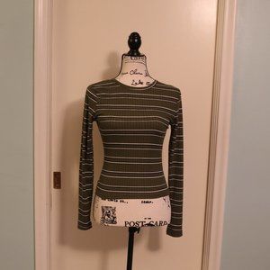 Green Stripe Rib Knit